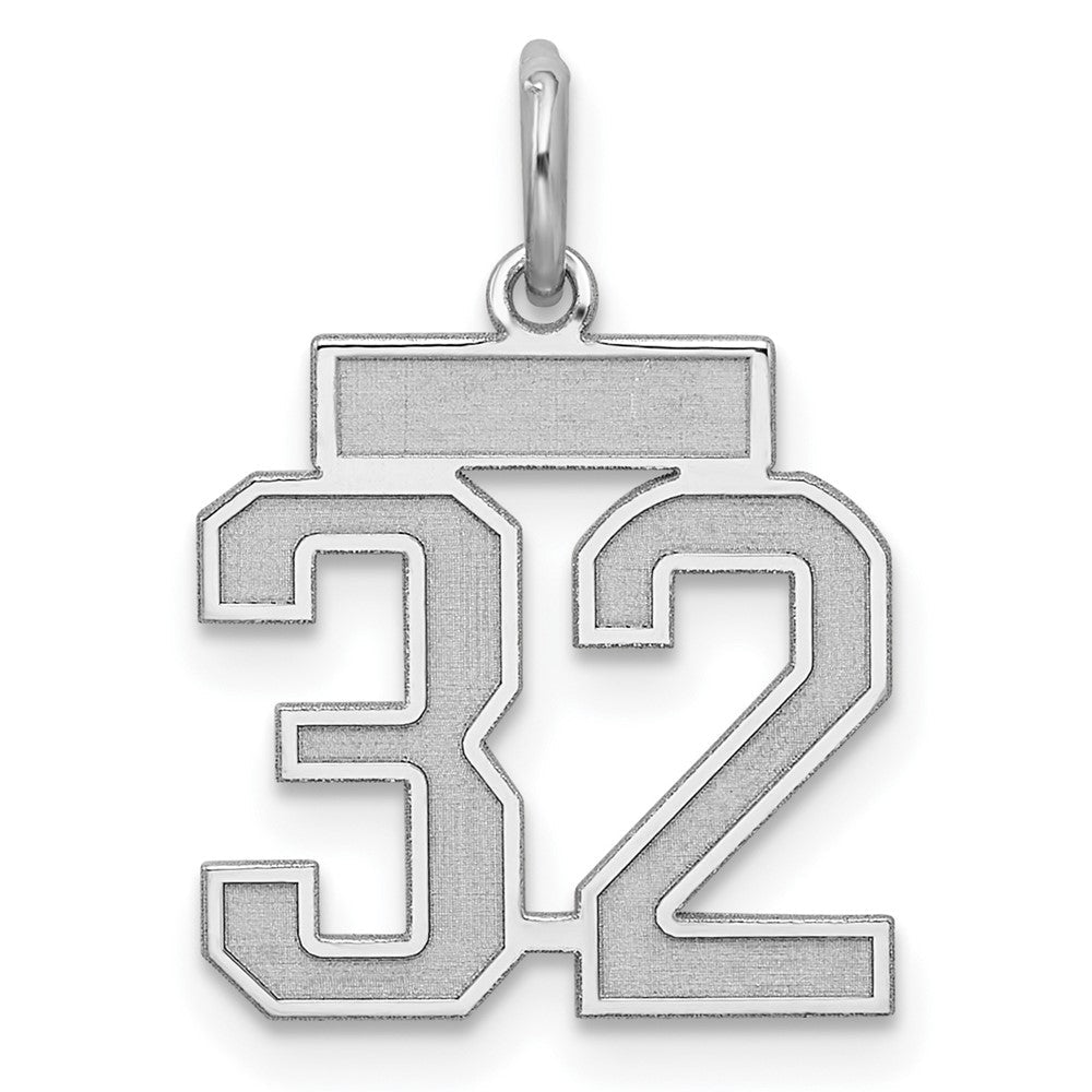 Sterlingsilber Silber/rhodiniert Satiniert Zahl 32 Charm