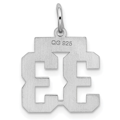 Sterlingsilber Silber/rhodiniert Satiniert Zahl 33 Charm