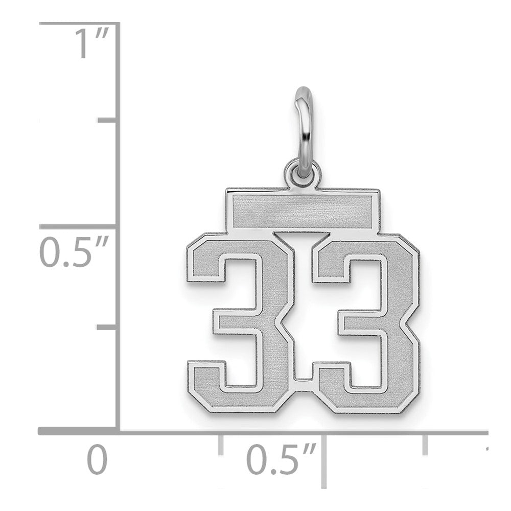Sterlingsilber Silber/rhodiniert Satiniert Zahl 33 Charm