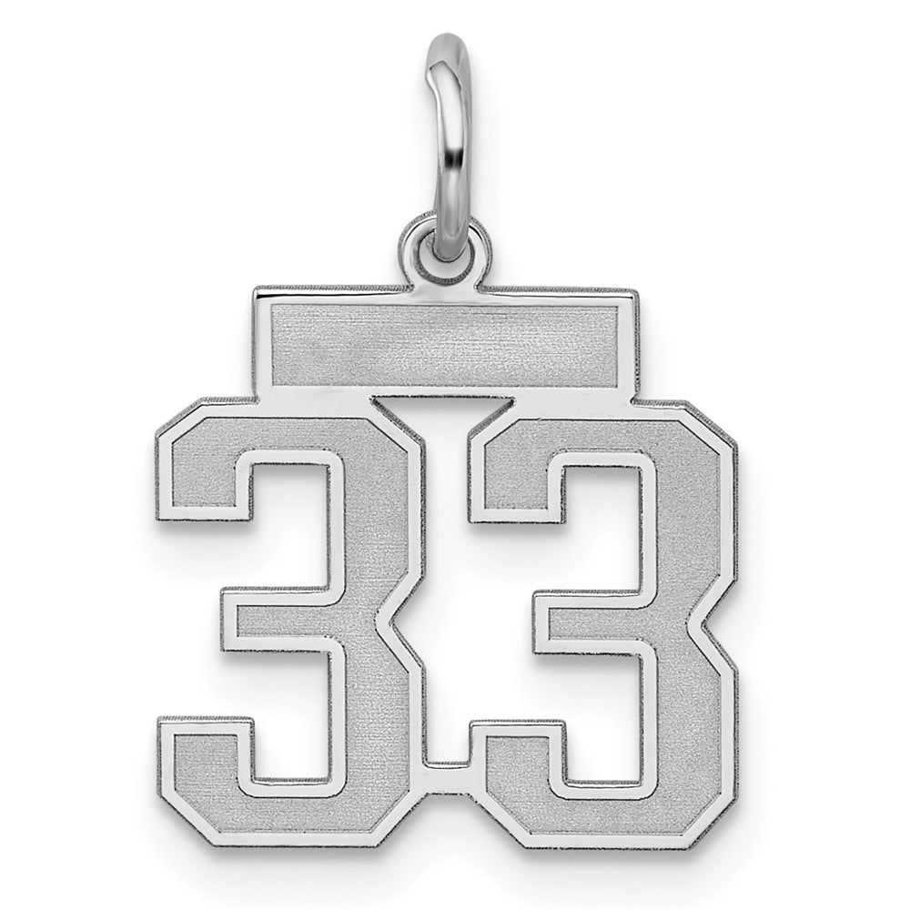 Sterlingsilber Silber/rhodiniert Satiniert Zahl 33 Charm
