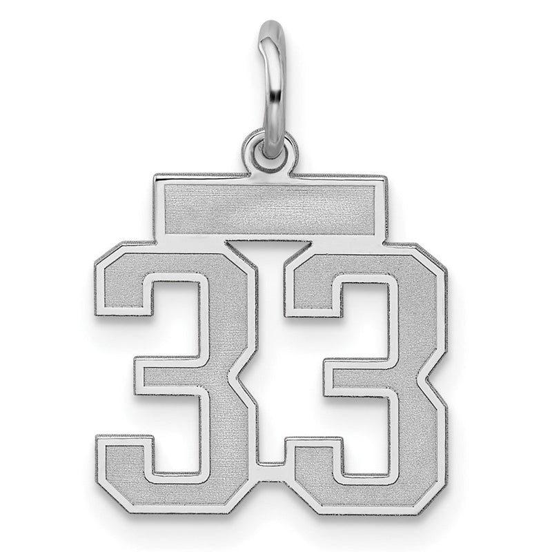 Sterlingsilber Silber/rhodiniert Satiniert Zahl 33 Charm