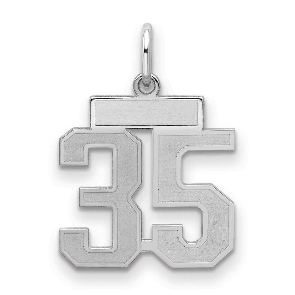 Sterlingsilber Silber/rhodiniert Satiniert Zahl 35 Charm