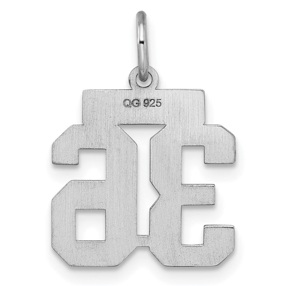 Sterlingsilber Silber/rhodiniert Satiniert Zahl 36 Charm