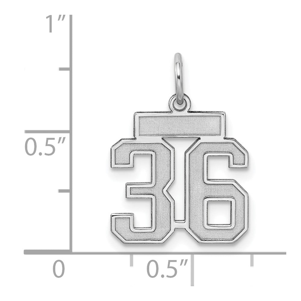 Sterlingsilber Silber/rhodiniert Satiniert Zahl 36 Charm