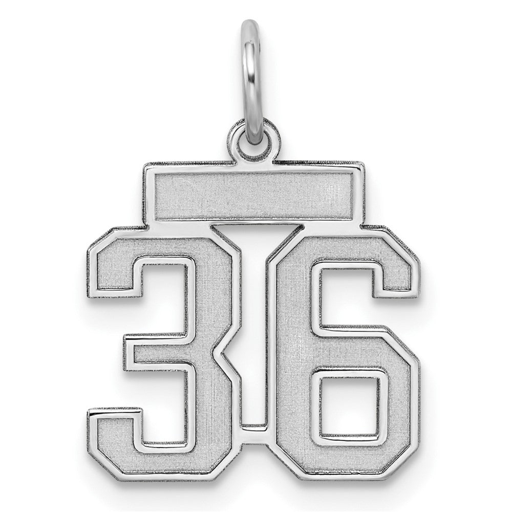 Sterlingsilber Silber/rhodiniert Satiniert Zahl 36 Charm