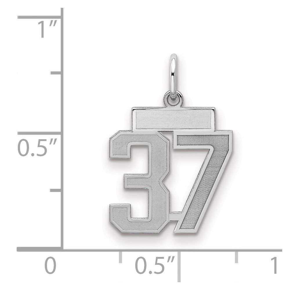 Sterlingsilber Silber/rhodiniert Satiniert Zahl 37 Charm