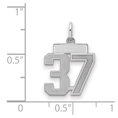 Sterlingsilber Silber/rhodiniert Satiniert Zahl 37 Charm