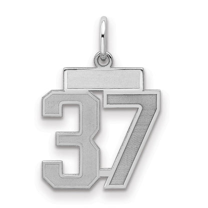 Sterlingsilber Silber/rhodiniert Satiniert Zahl 37 Charm