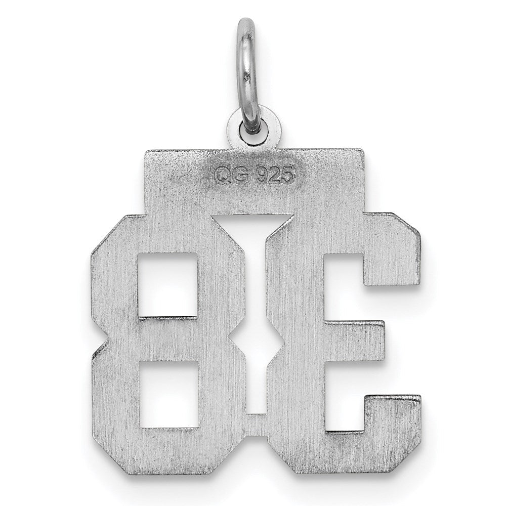 Sterlingsilber Silber/rhodiniert Satiniert Zahl 38 Charm