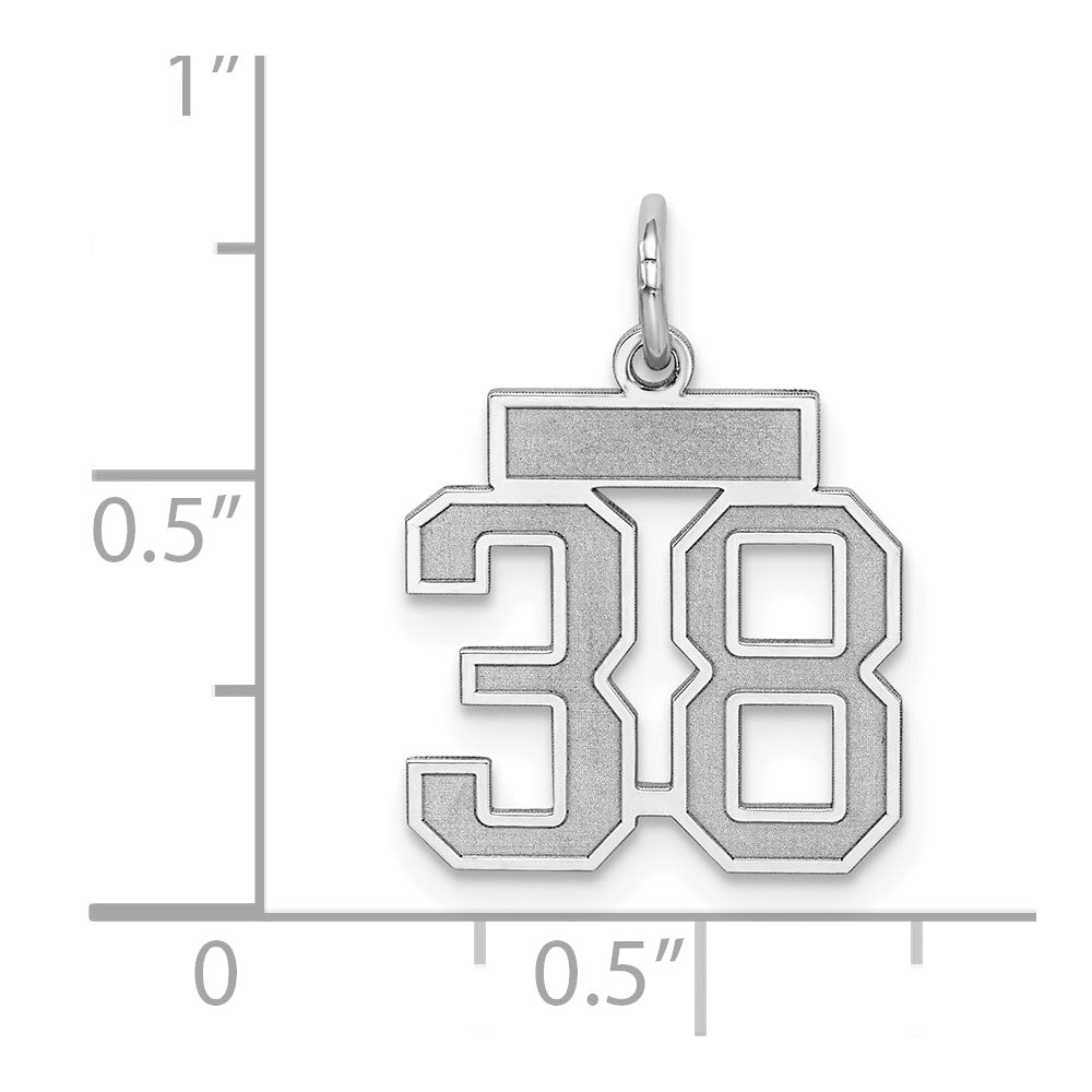 Sterlingsilber Silber/rhodiniert Satiniert Zahl 38 Charm