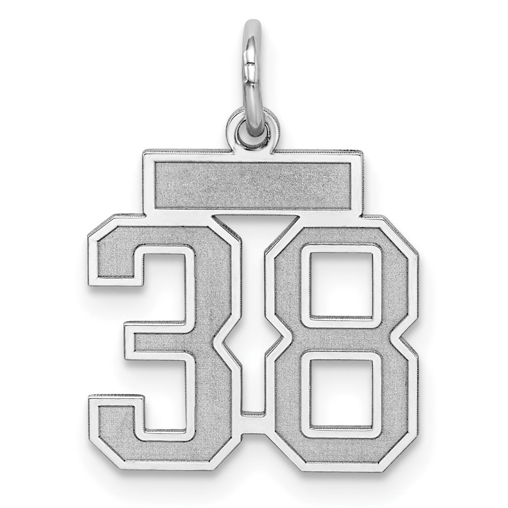 Sterlingsilber Silber/rhodiniert Satiniert Zahl 38 Charm