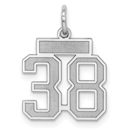 Sterlingsilber Silber/rhodiniert Satiniert Zahl 38 Charm