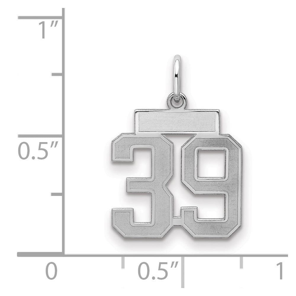 Sterlingsilber Silber/rhodiniert Satiniert Zahl 39 Charm