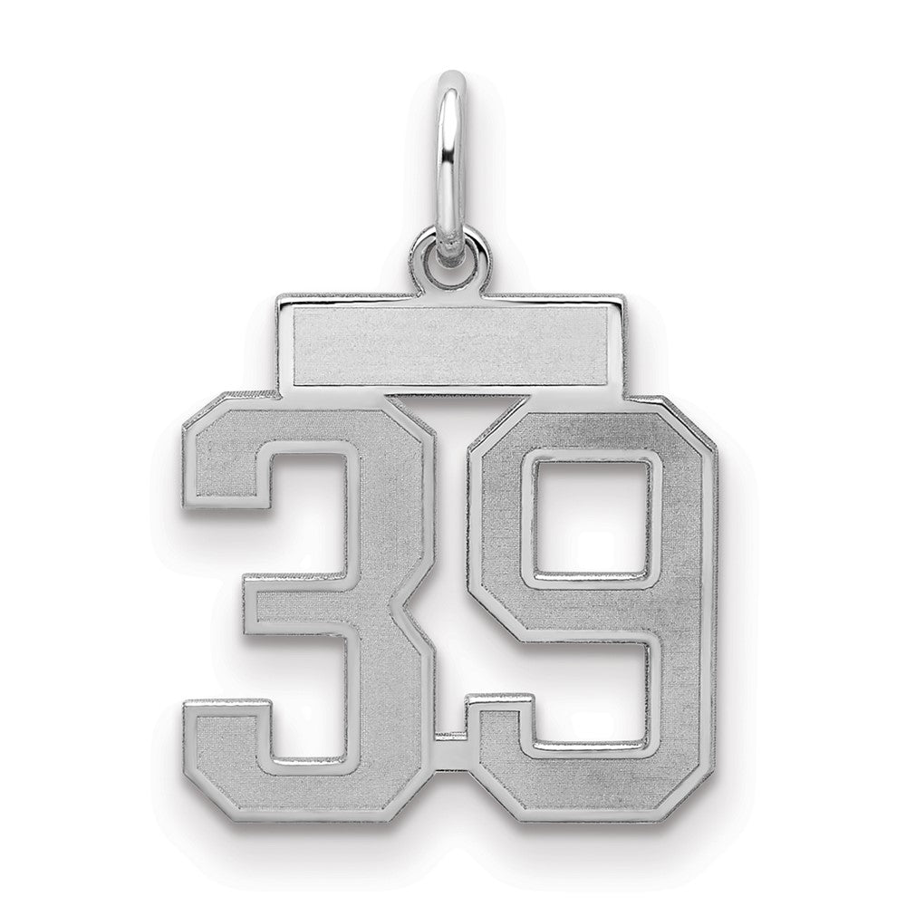 Sterlingsilber Silber/rhodiniert Satiniert Zahl 39 Charm