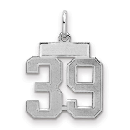 Sterlingsilber Silber/rhodiniert Satiniert Zahl 39 Charm