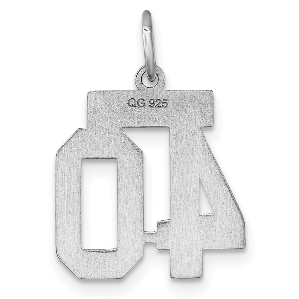 Sterlingsilber Silber/rhodiniert Satiniert Zahl 40 Charm