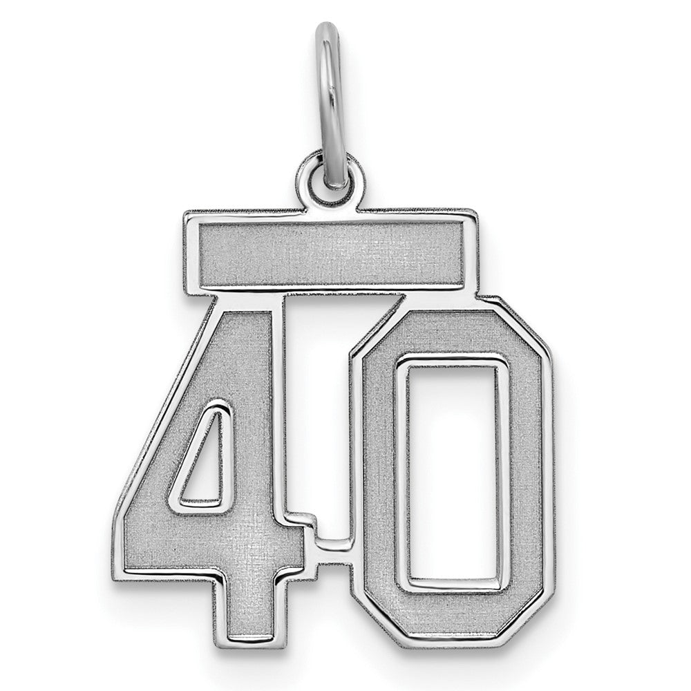 Sterlingsilber Silber/rhodiniert Satiniert Zahl 40 Charm