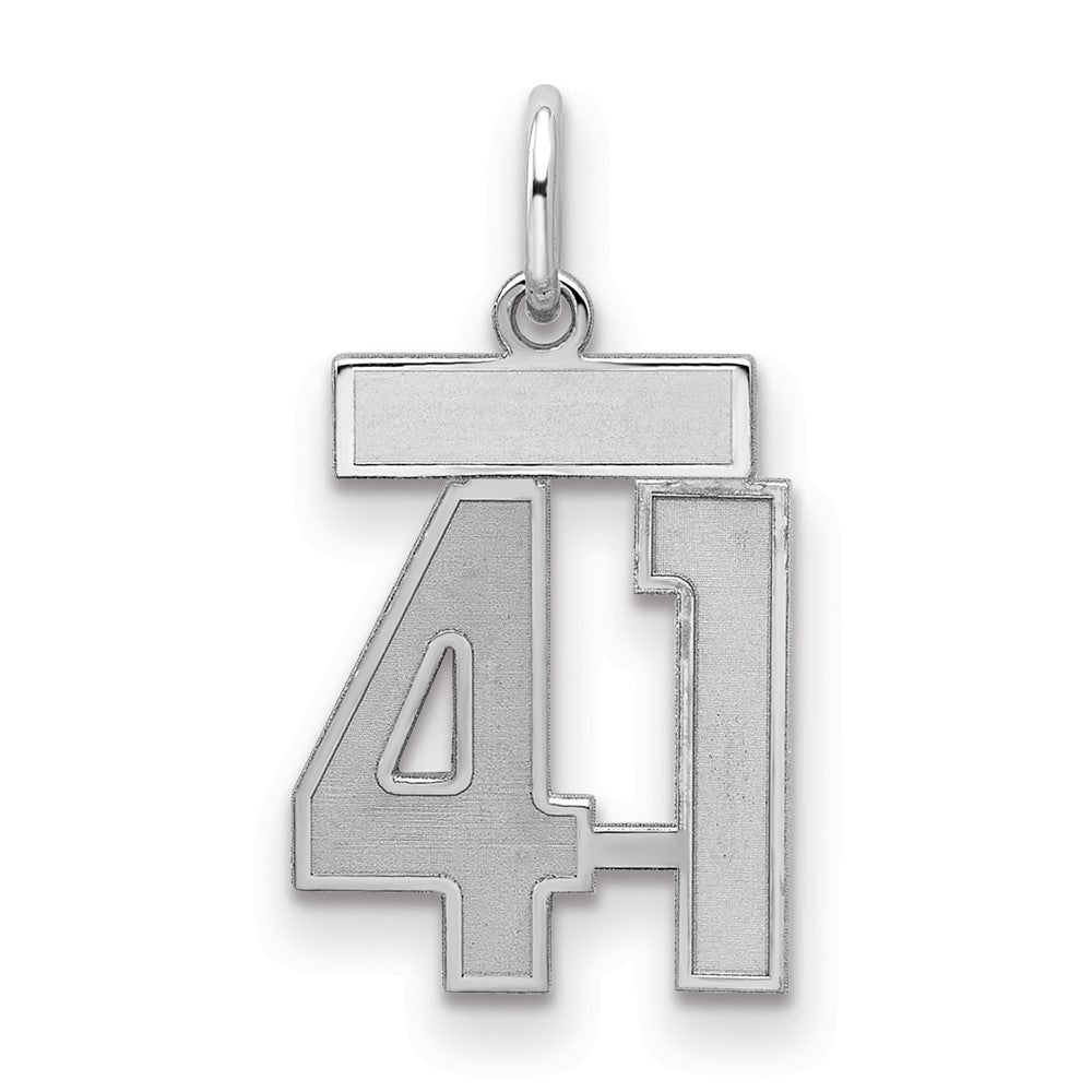 Sterlingsilber Silber/rhodiniert Satiniert Zahl 41 Charm