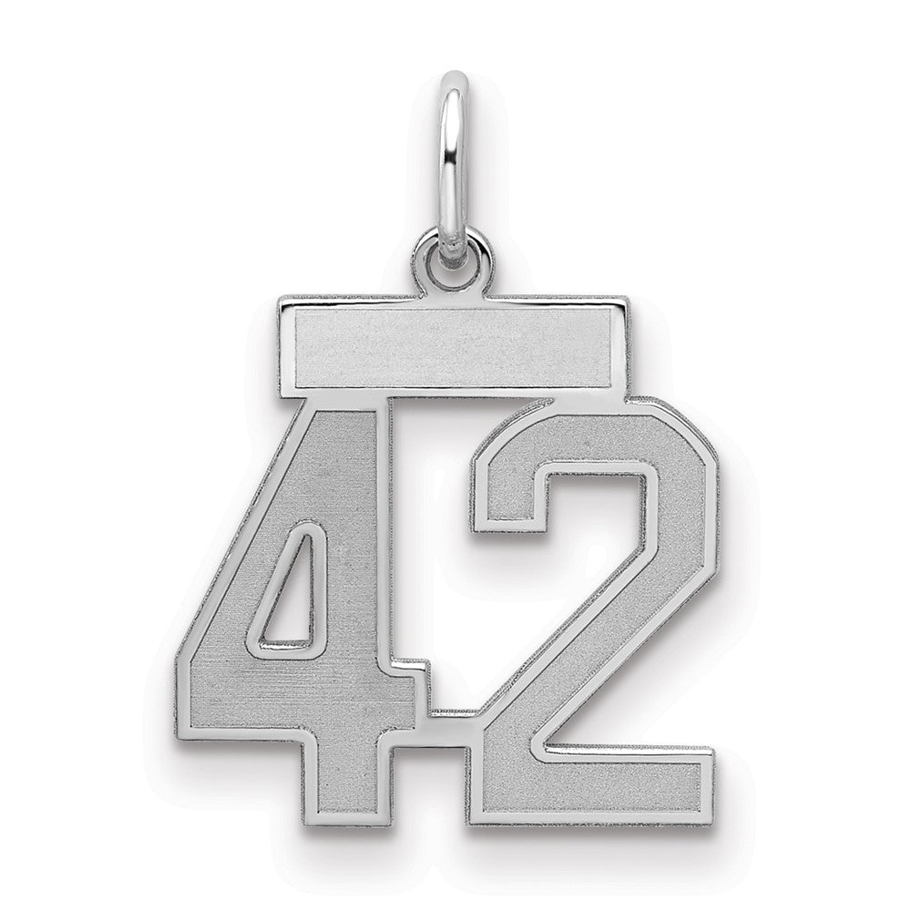Sterlingsilber Silber/rhodiniert Satiniert Zahl 42 Charm