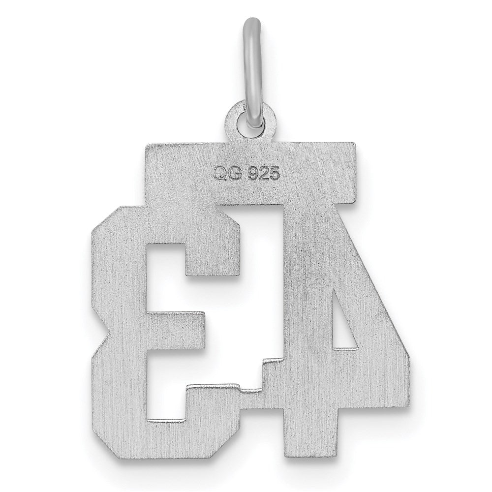 Sterlingsilber Silber/rhodiniert Satiniert Zahl 43 Charm