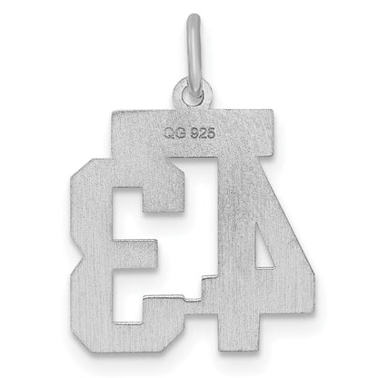 Sterlingsilber Silber/rhodiniert Satiniert Zahl 43 Charm