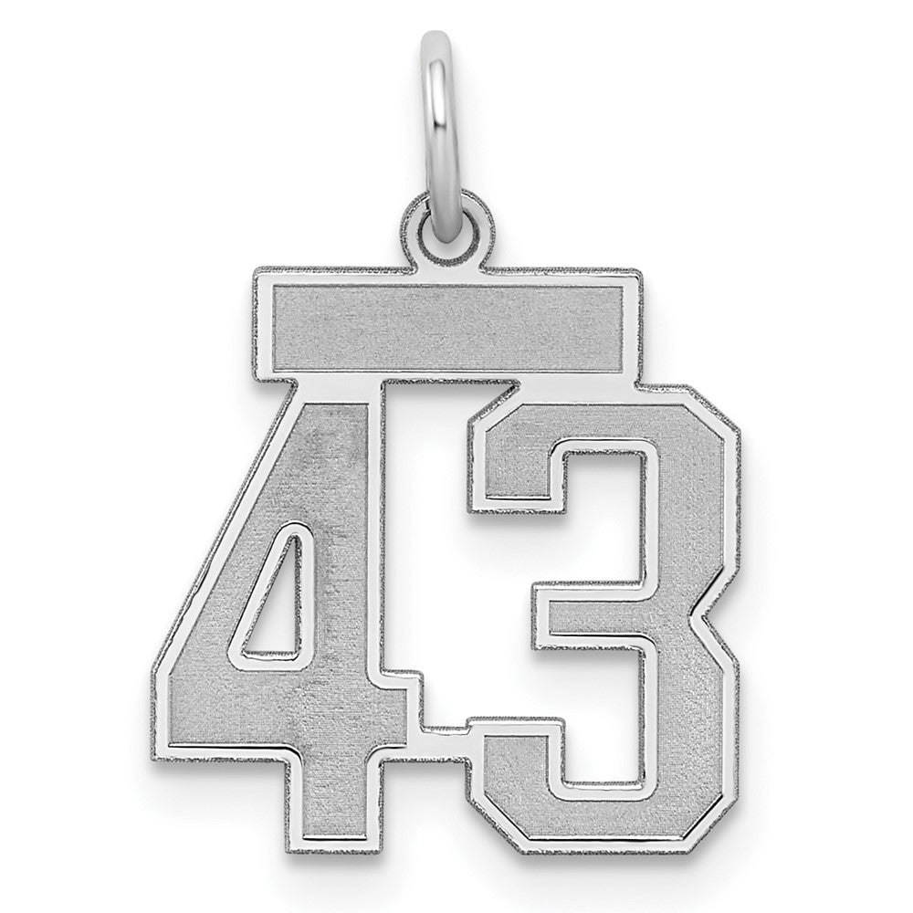 Sterlingsilber Silber/rhodiniert Satiniert Zahl 43 Charm