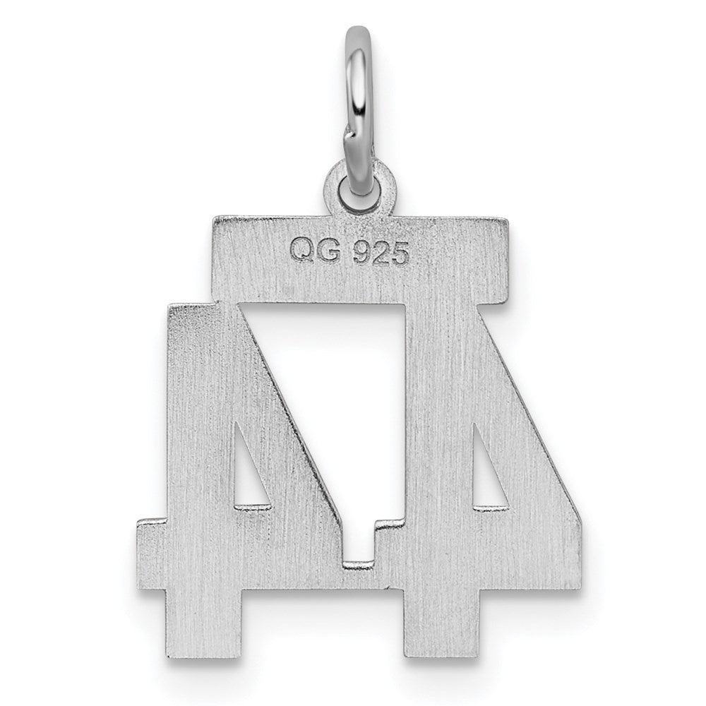 Sterlingsilber Silber/rhodiniert Satiniert Zahl 44 Charm