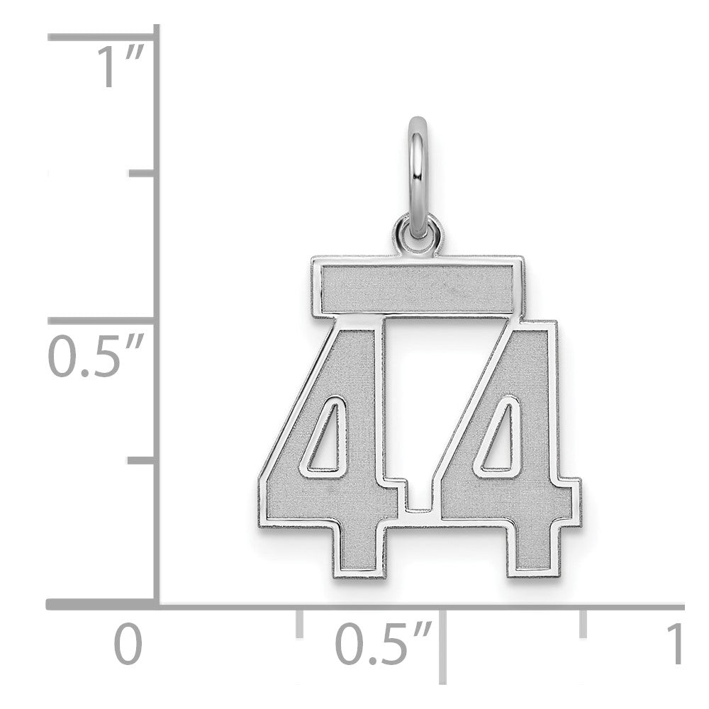 Sterlingsilber Silber/rhodiniert Satiniert Zahl 44 Charm