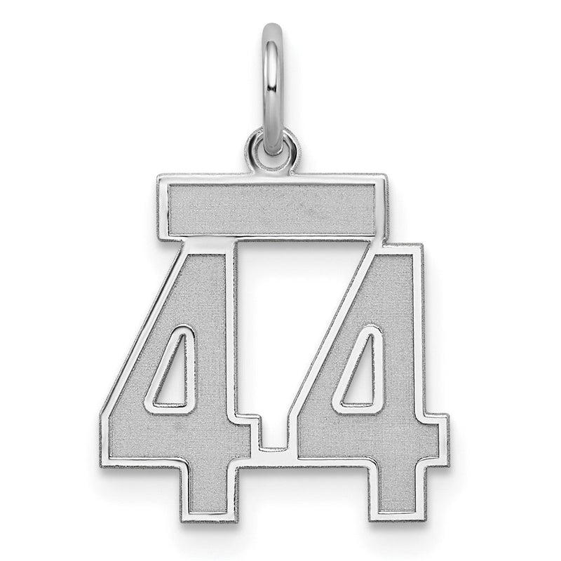 Sterlingsilber Silber/rhodiniert Satiniert Zahl 44 Charm