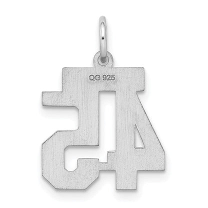 Sterlingsilber Silber/rhodiniert Satiniert Zahl 45 Charm