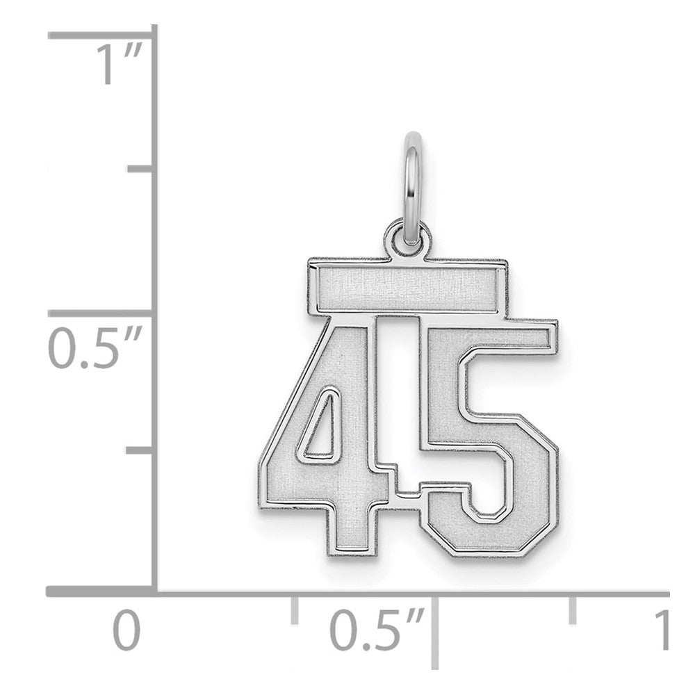 Sterlingsilber Silber/rhodiniert Satiniert Zahl 45 Charm