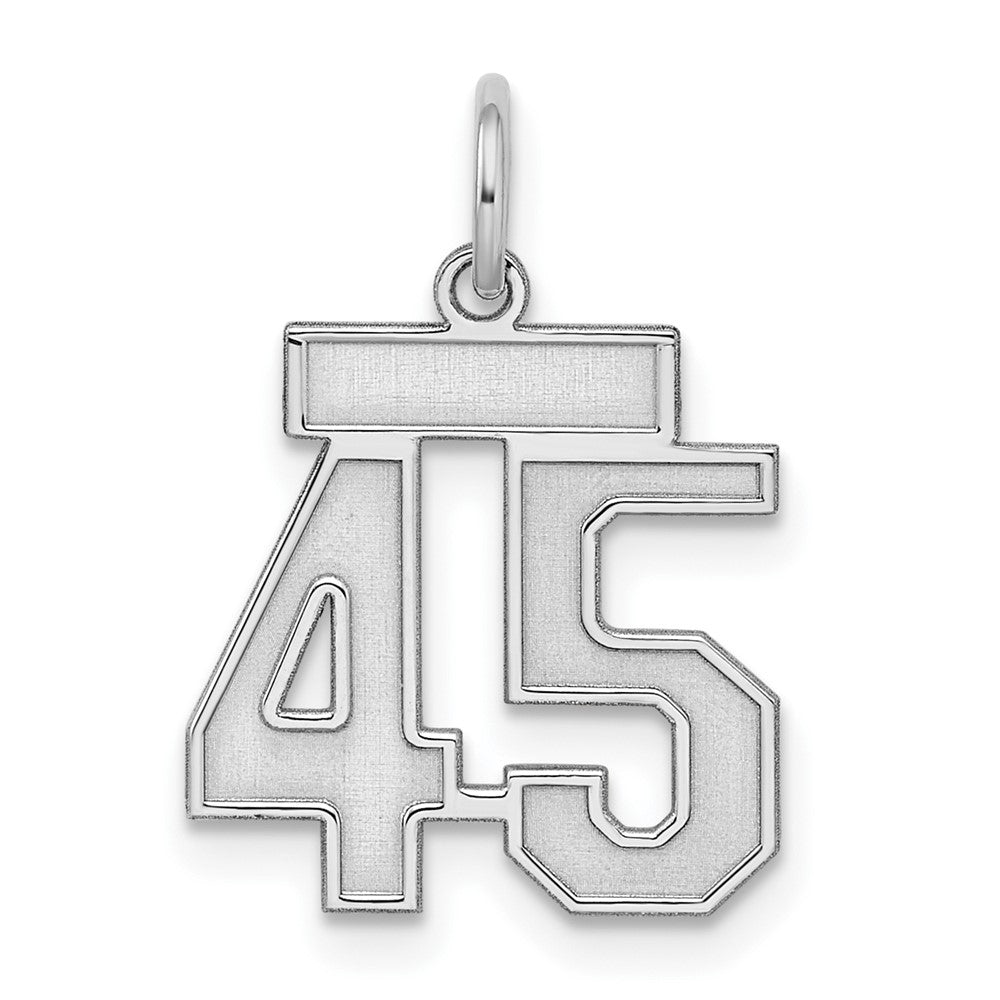 Sterlingsilber Silber/rhodiniert Satiniert Zahl 45 Charm