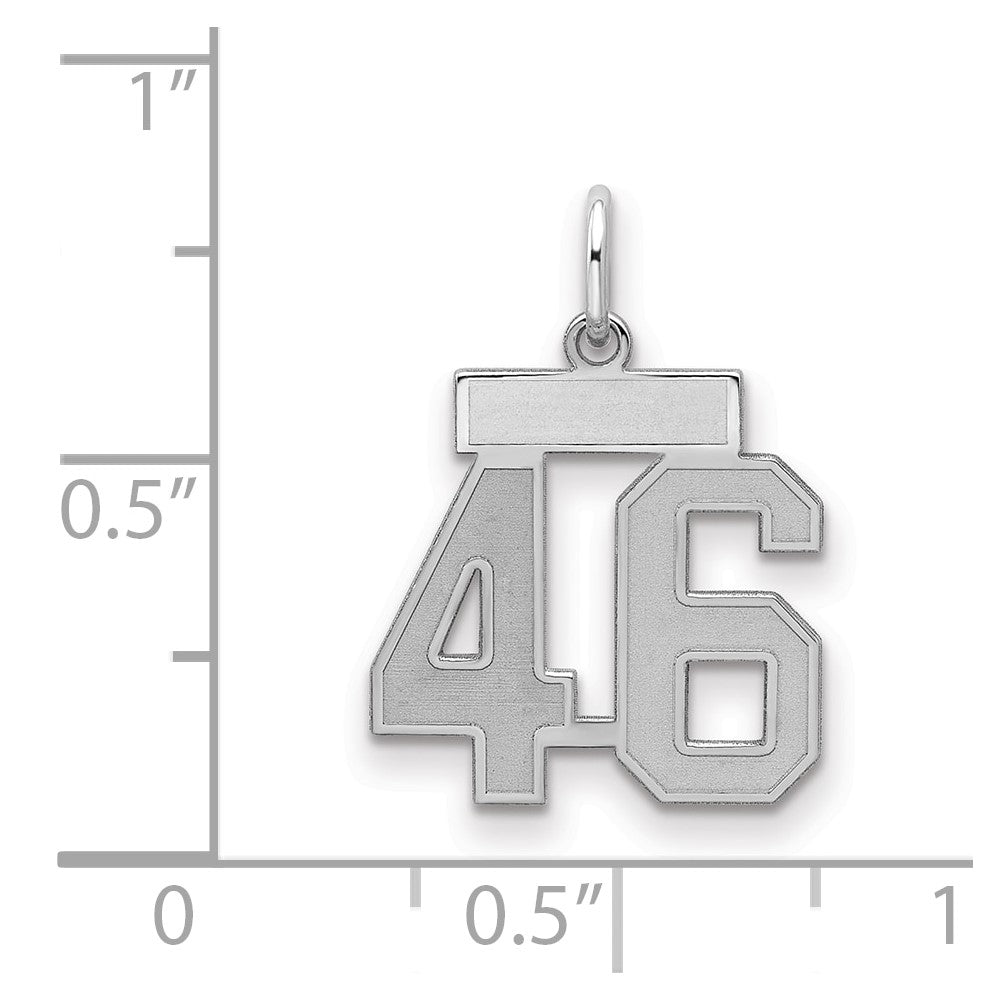 Sterlingsilber Silber/rhodiniert Satiniert Zahl 46 Charm