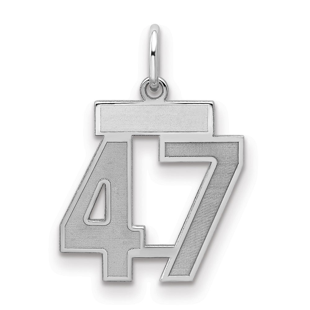Sterlingsilber Silber/rhodiniert Satiniert Zahl 47 Charm