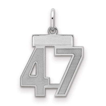 Sterlingsilber Silber/rhodiniert Satiniert Zahl 47 Charm
