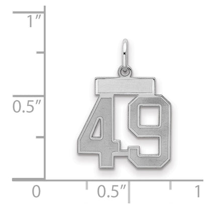 Sterlingsilber Silber/rhodiniert Satiniert Zahl 49 Charm
