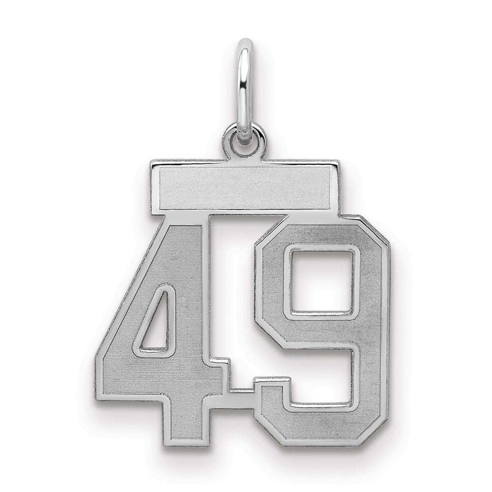 Sterlingsilber Silber/rhodiniert Satiniert Zahl 49 Charm