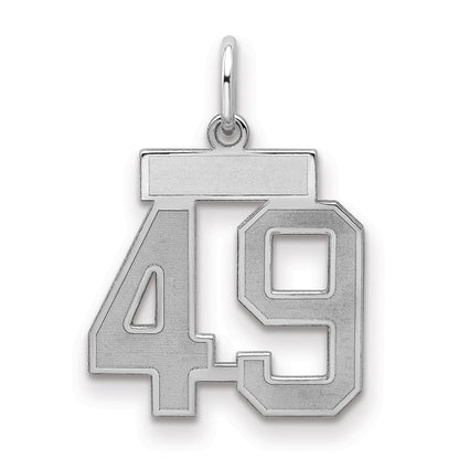 Sterlingsilber Silber/rhodiniert Satiniert Zahl 49 Charm