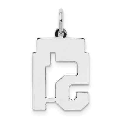 Sterlingsilber Silber/rhodiniert Satiniert Zahl 51 Charm