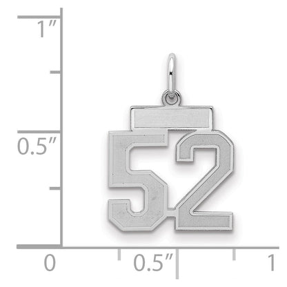 Sterlingsilber Silber/rhodiniert Satiniert Zahl 52 Charm