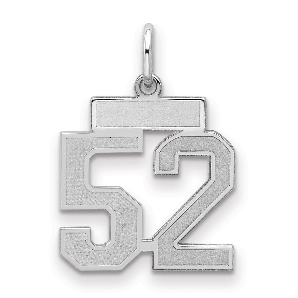 Sterlingsilber Silber/rhodiniert Satiniert Zahl 52 Charm