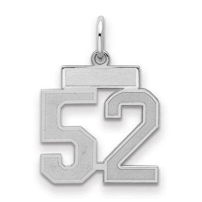 Sterlingsilber Silber/rhodiniert Satiniert Zahl 52 Charm