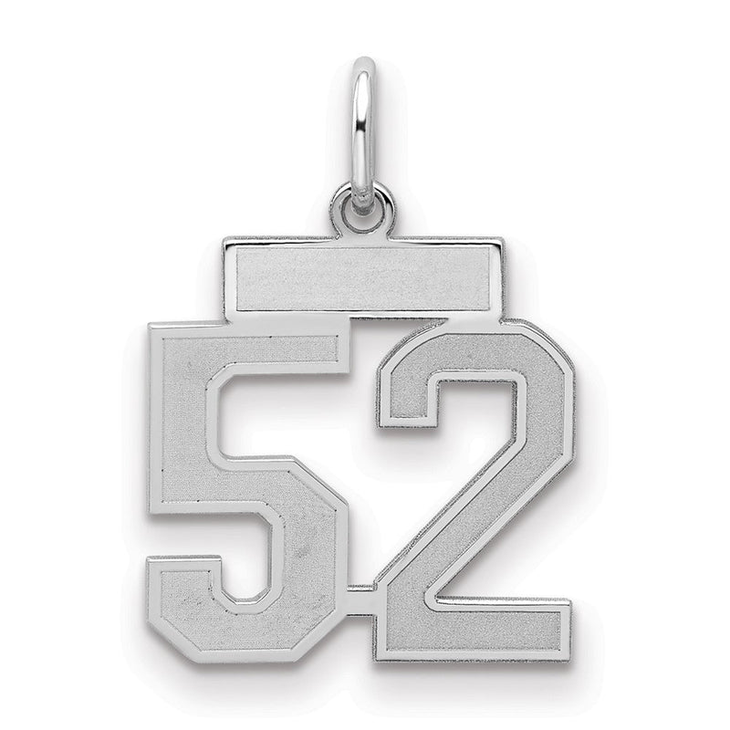 Sterlingsilber Silber/rhodiniert Satiniert Zahl 52 Charm