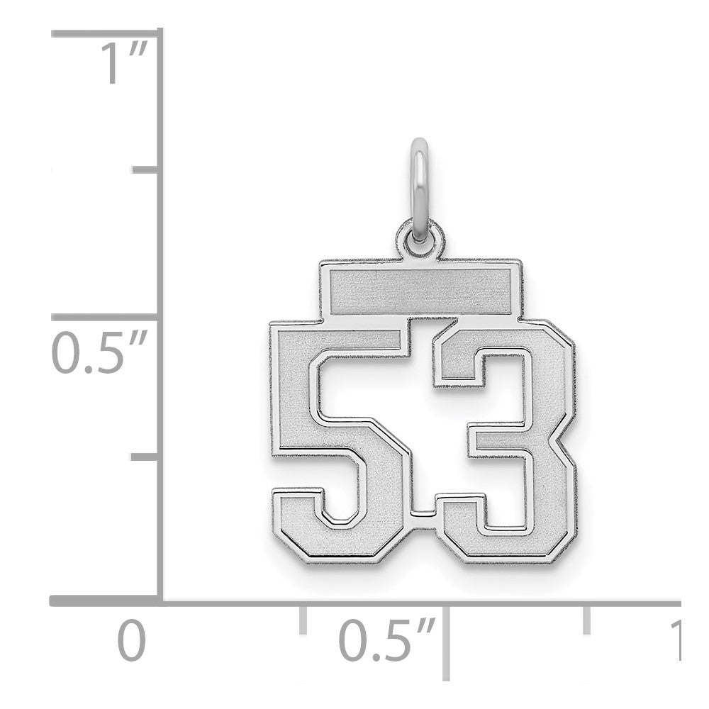 Sterlingsilber Silber/rhodiniert Satiniert Zahl 53 Charm