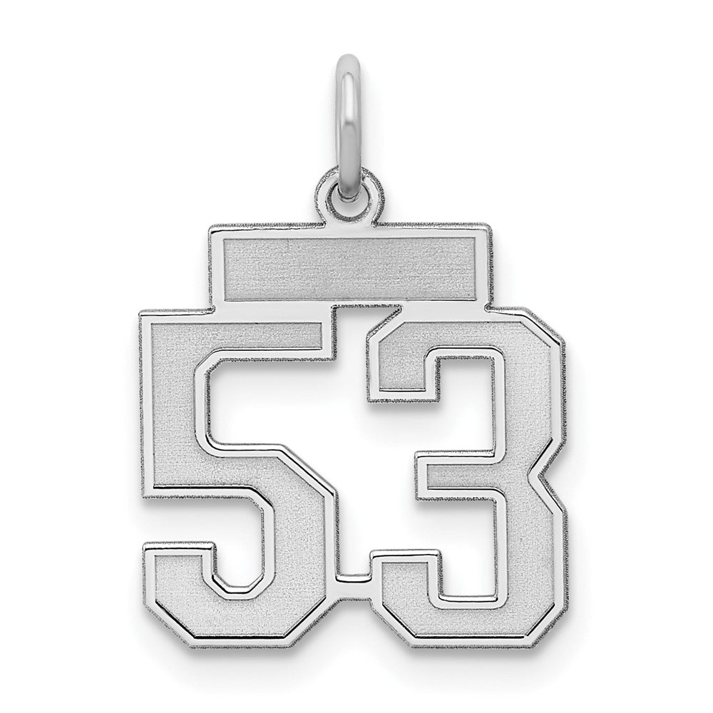 Sterlingsilber Silber/rhodiniert Satiniert Zahl 53 Charm