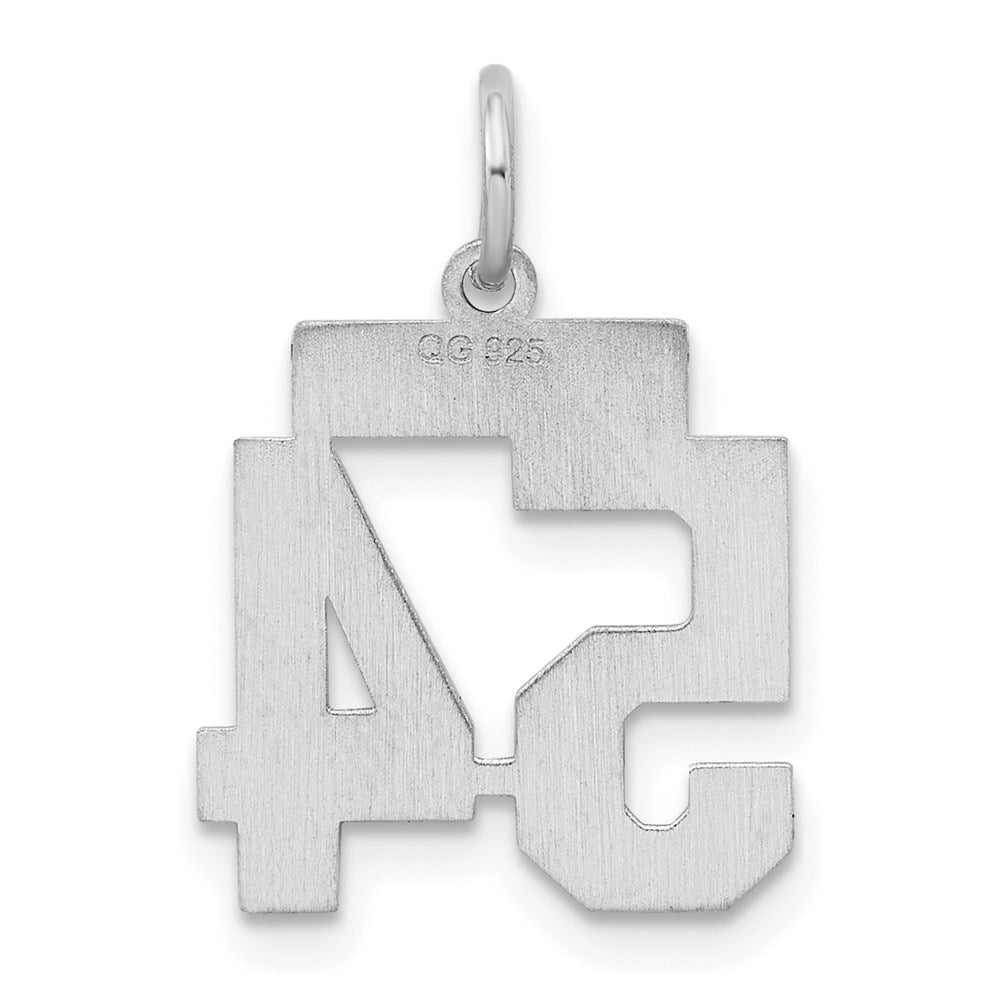 Sterlingsilber Silber/rhodiniert Satiniert Zahl 54 Charm