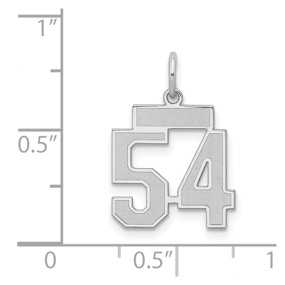 Sterlingsilber Silber/rhodiniert Satiniert Zahl 54 Charm