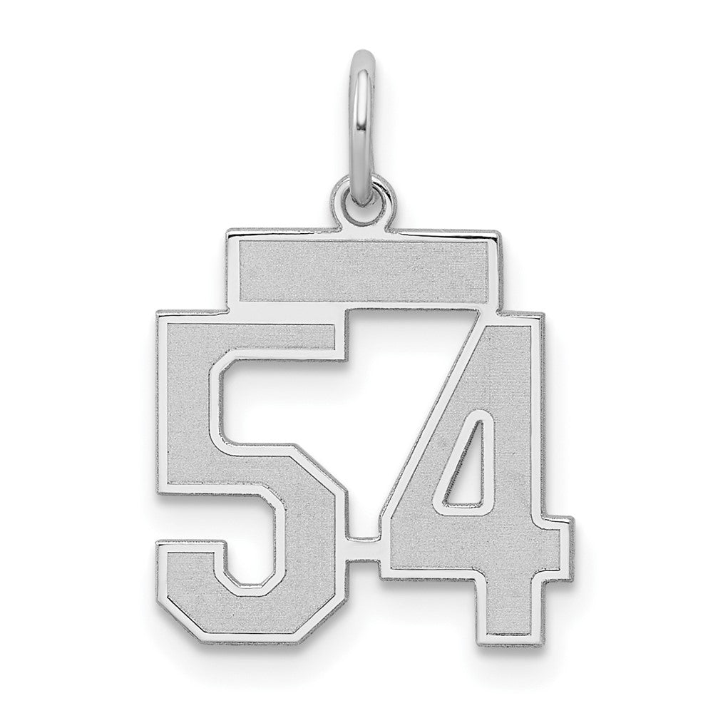 Sterlingsilber Silber/rhodiniert Satiniert Zahl 54 Charm