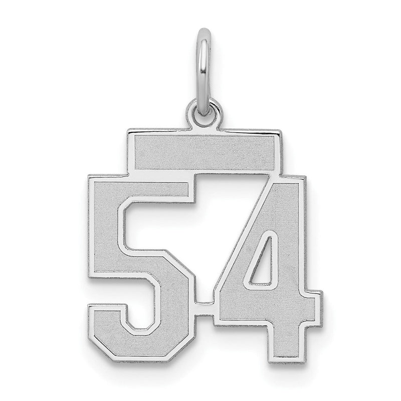 Sterlingsilber Silber/rhodiniert Satiniert Zahl 54 Charm