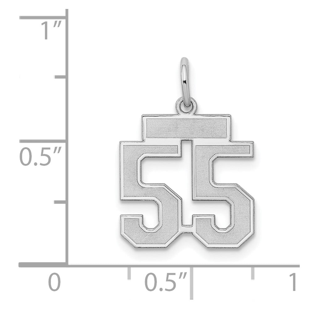 Sterlingsilber Silber/rhodiniert Satiniert Zahl 55 Charm